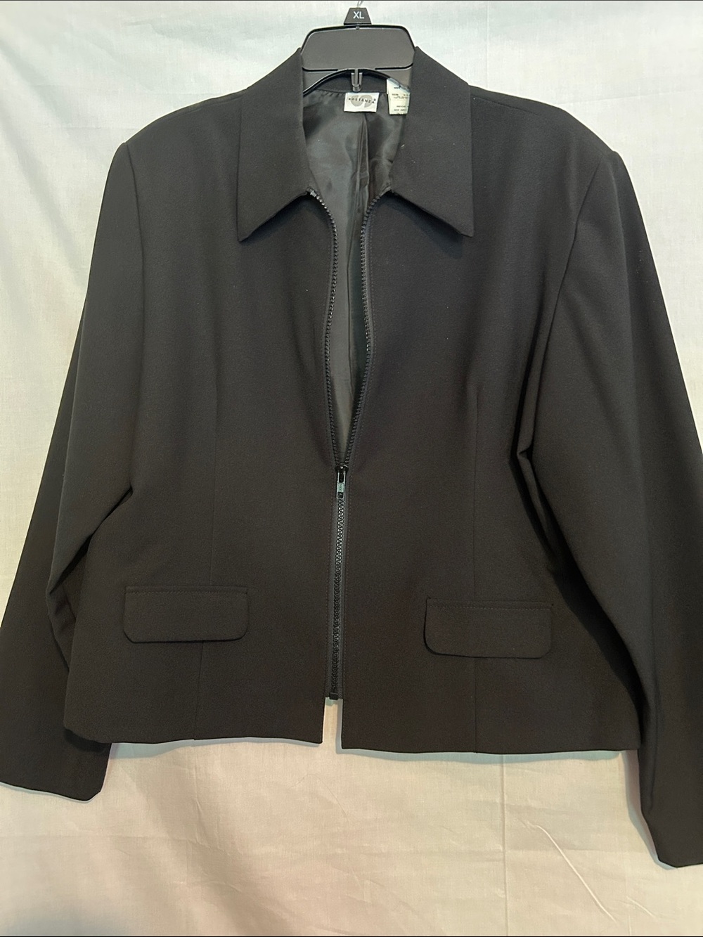 Women's Black Zip-Front Blazer Jacket by Studio Y